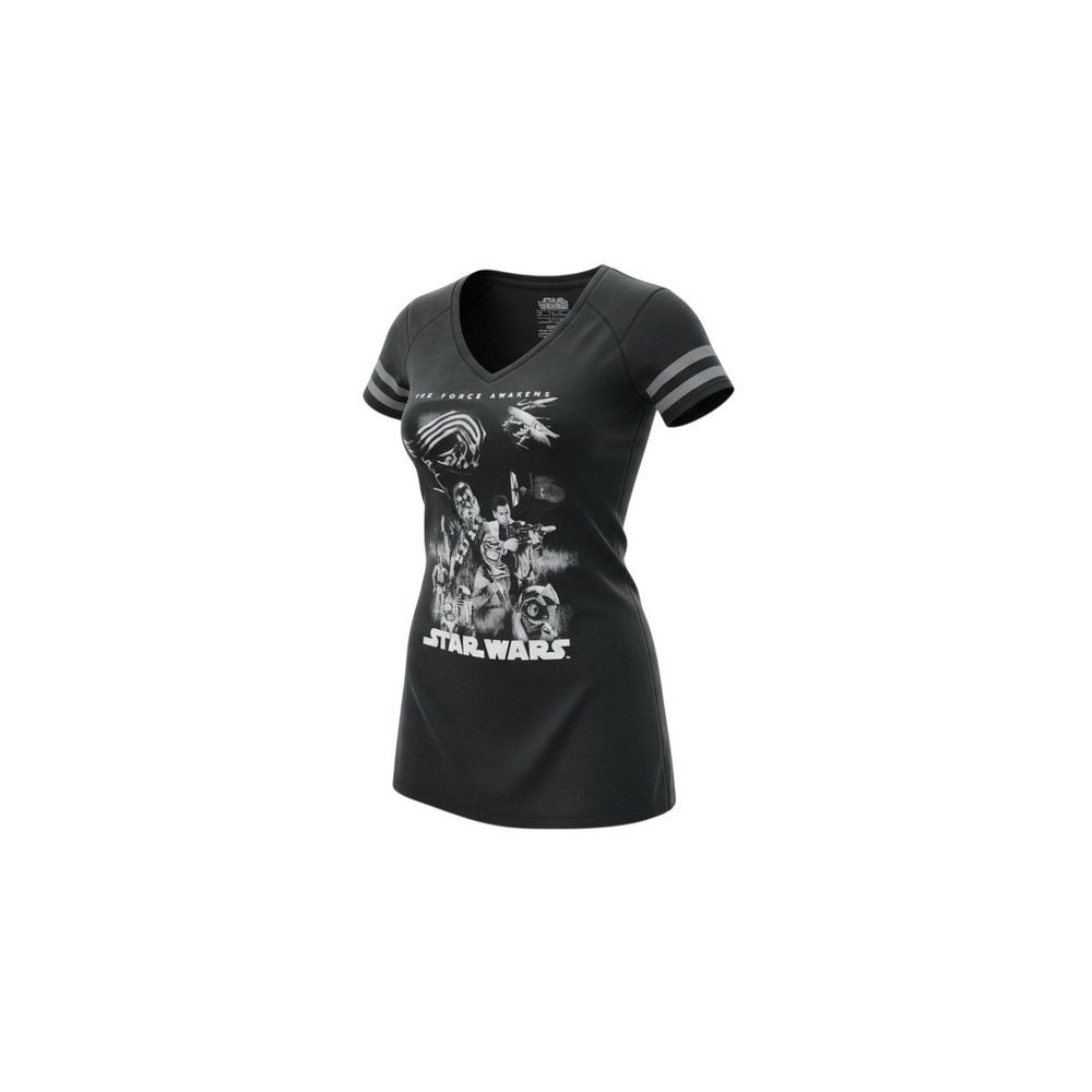 Star Wars Fifth Sun Graphic Tee Womens XL Black The Force Awakens V-Neck Jersey